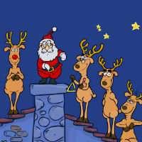 Санта Клаус И Олени, Поют Песню Stock Clipart | Royalty-Free | FreeImages