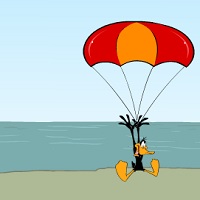 Даффи Дак парашютист играть бесплатно
