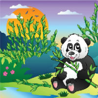 Панда на природе