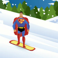 Супермен сноубордист